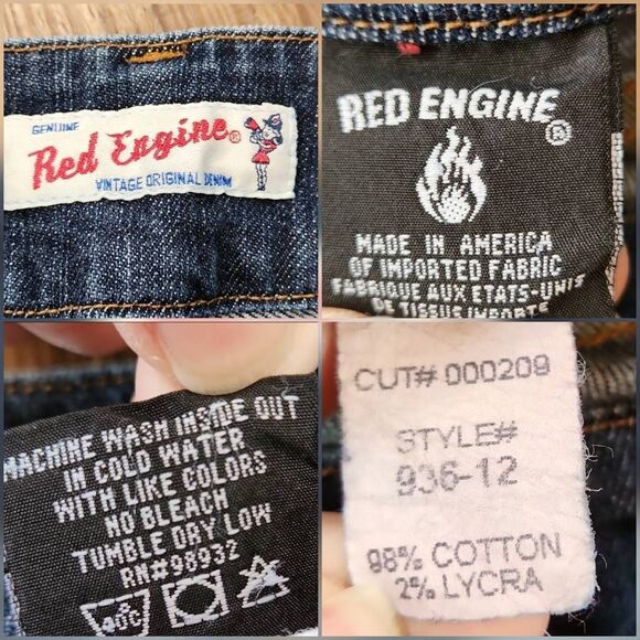 ☔️💜Red Engine Blue Cropped Jeans Size 6 - Picture 11 of 11